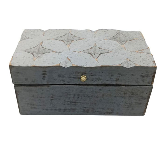 Vintage Deco Mehrzweckbox 22x12x10cm Grauer Stern