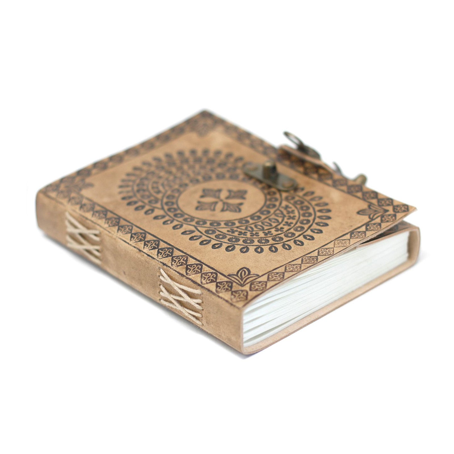 Leder Blau Mandala Notizbuch 18x13 cm Handgefertigt Mit Verschluss