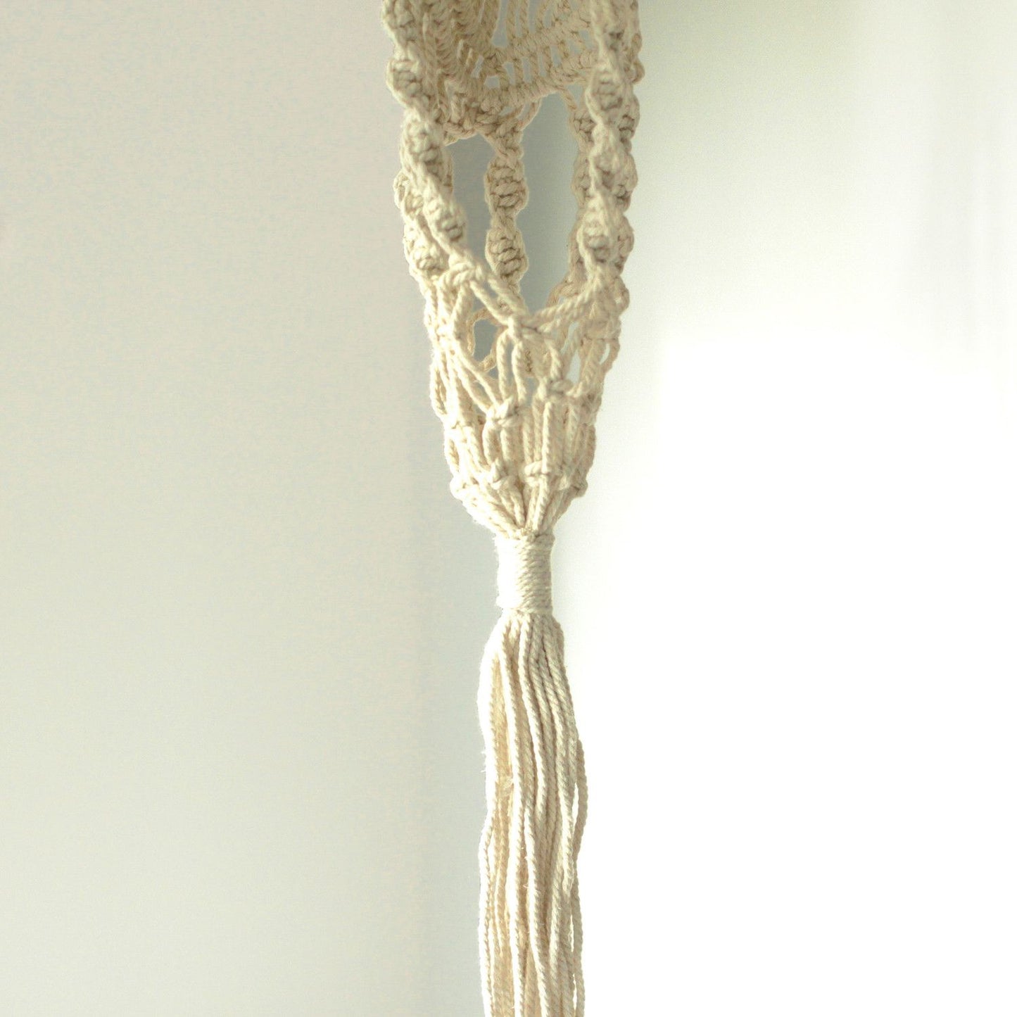 Macrame Pflanzenhänger Lang Mit Rattan Ring