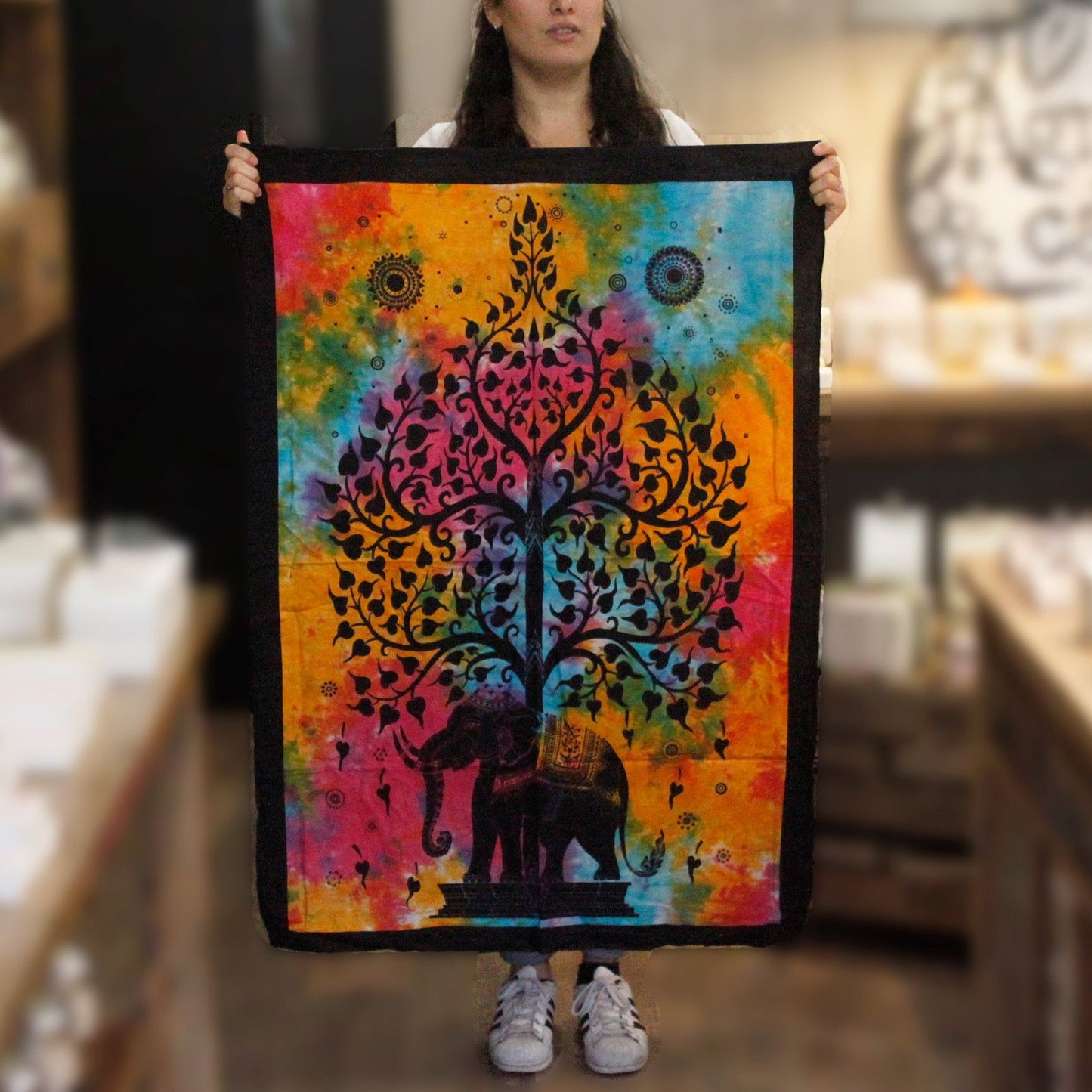 Baum Elefant Baumwoll Wandkunst Hochwertige Wandbehänge