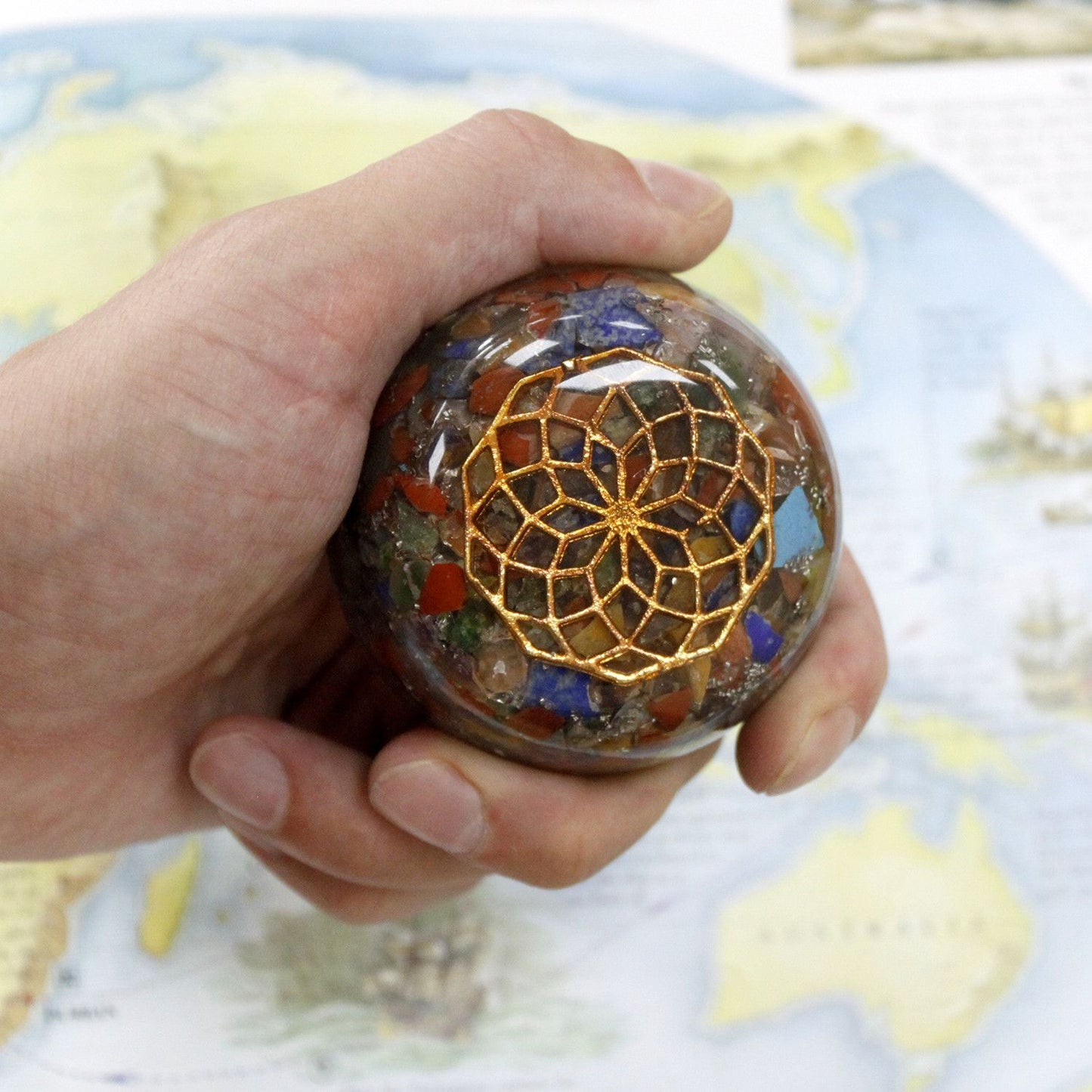 Orgonite Schreibtisch Power Packs Lapis Dome