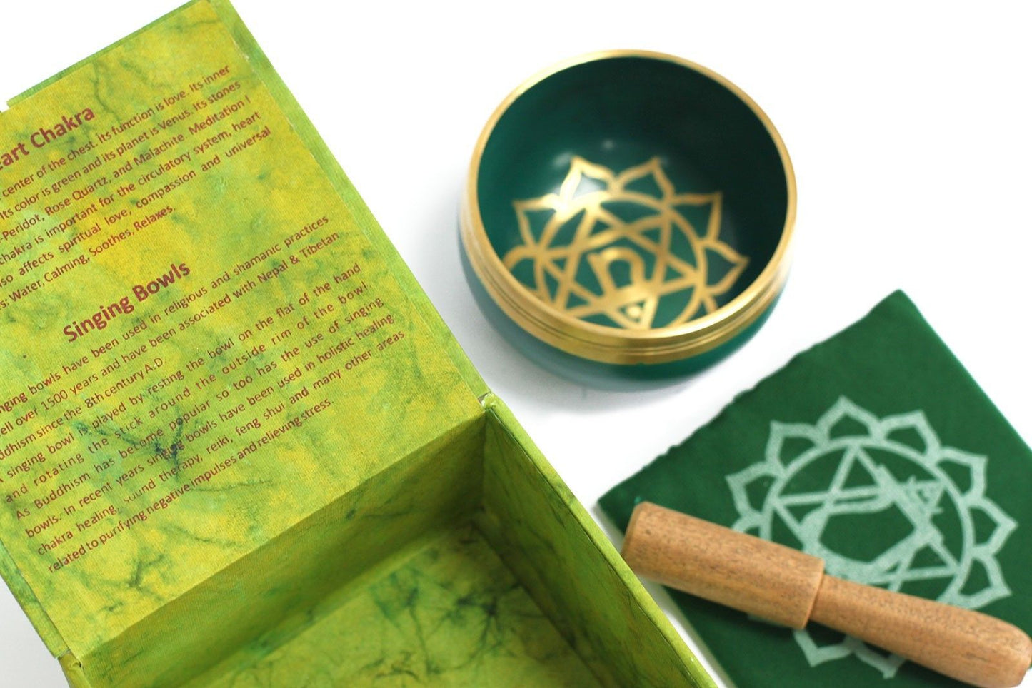 Chakra Klangschale Herz Chakra Grün Venus Peridot Rosenquarz Malachit Meditation
