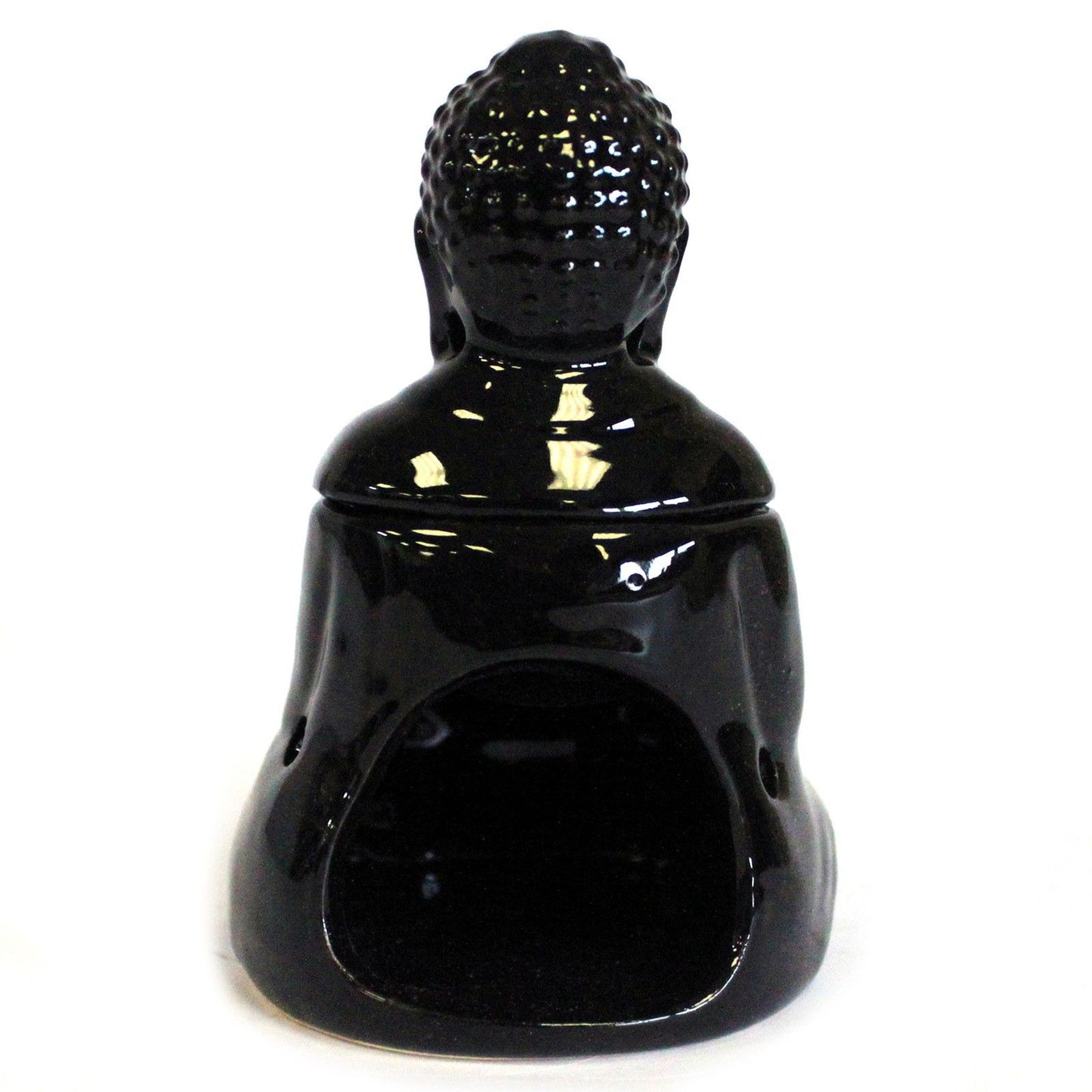 Sitzender Buddha Öl-Brenner Schwarz