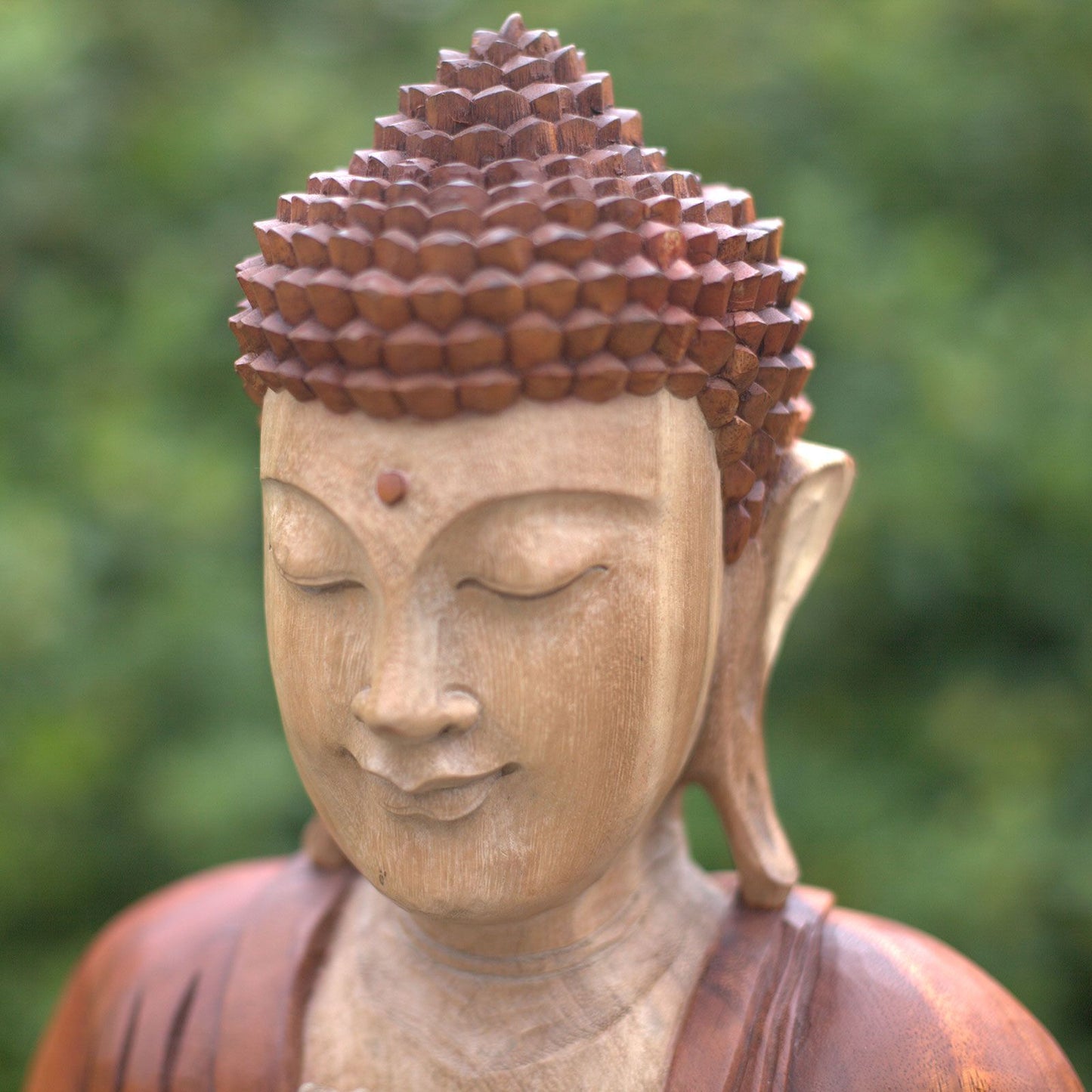 Handgeschnitzte Buddha Statue 30cm Willkommen