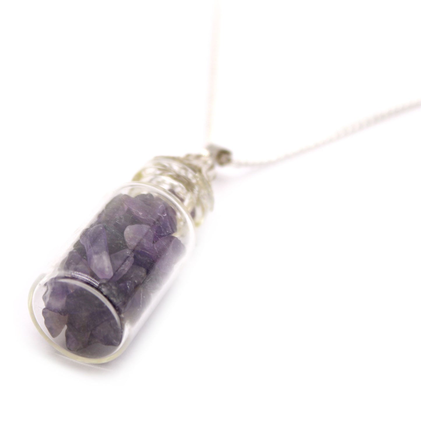 Edelstein Halskette In Flasche - Amethyst