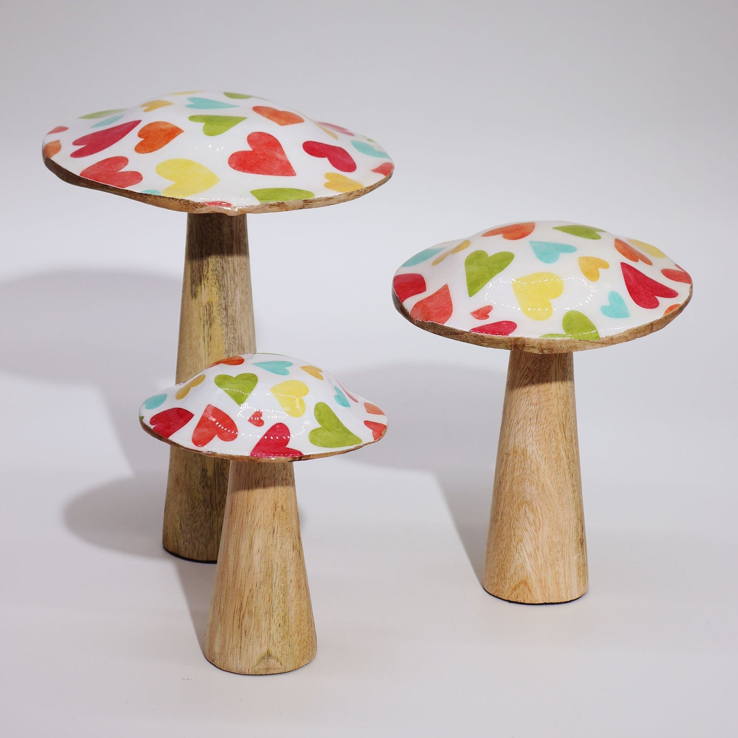 Großer Pilz 20cm Pastell Herzen