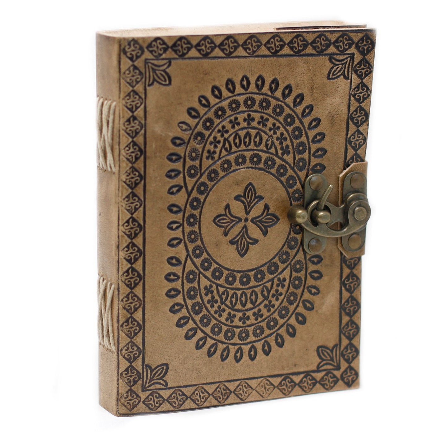 Leder Blau Mandala Notizbuch 18x13 cm Handgemacht Mit Schnalle