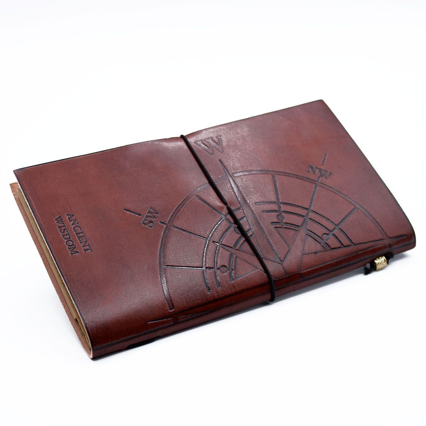 Handgefertigtes Lederjournal Reisen um die Welt Braun 80 Seiten