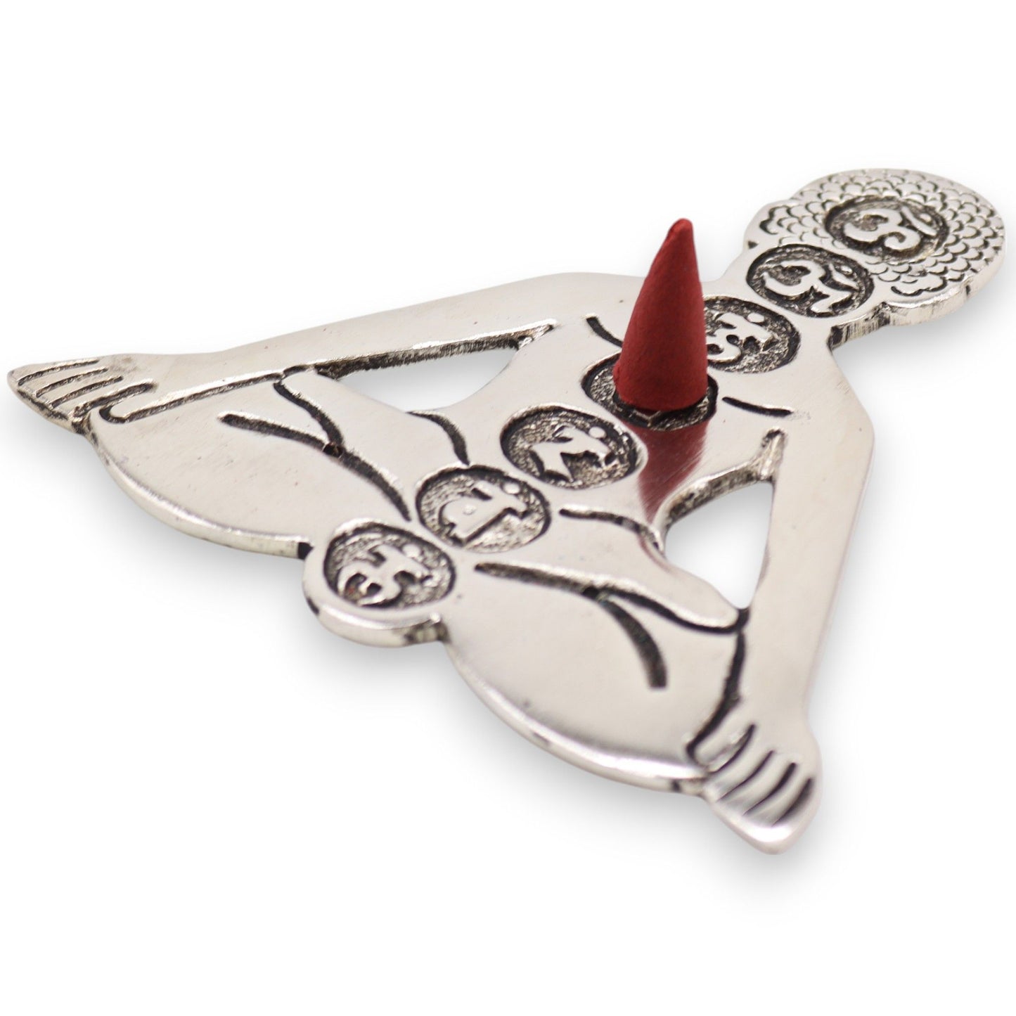 Polierter Aluminium Sieben Chakra Räucherstäbchen Halter 12x12cm