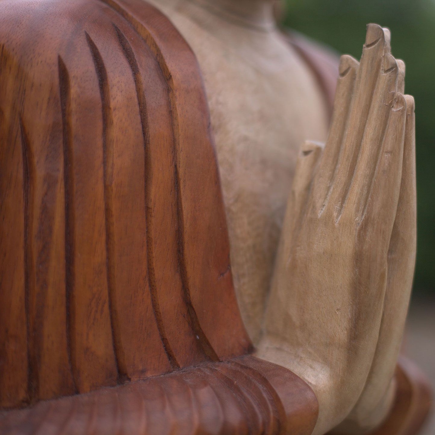 Handgeschnitzte Buddha Statue 80cm Willkommen