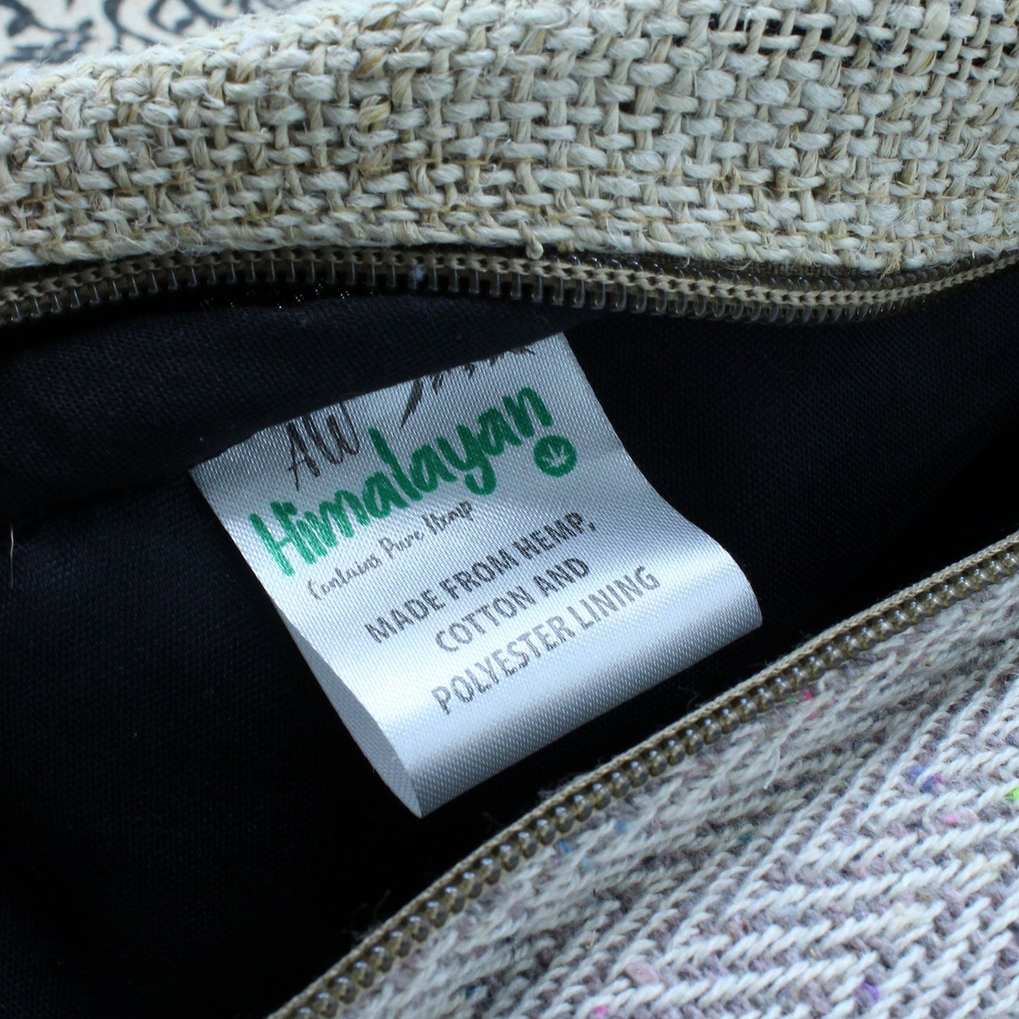 Großer Hanf Rucksack - Gerade Reißverschluss Stil