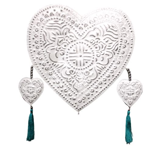 Aluminium Mobile Herzen Bali Stil Wanddekoration Pastellfarben