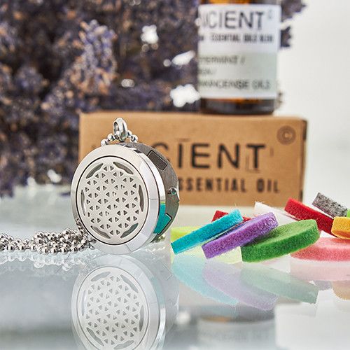 Aromatherapie Schmuck Halskette - Blume Des Lebens 25mm