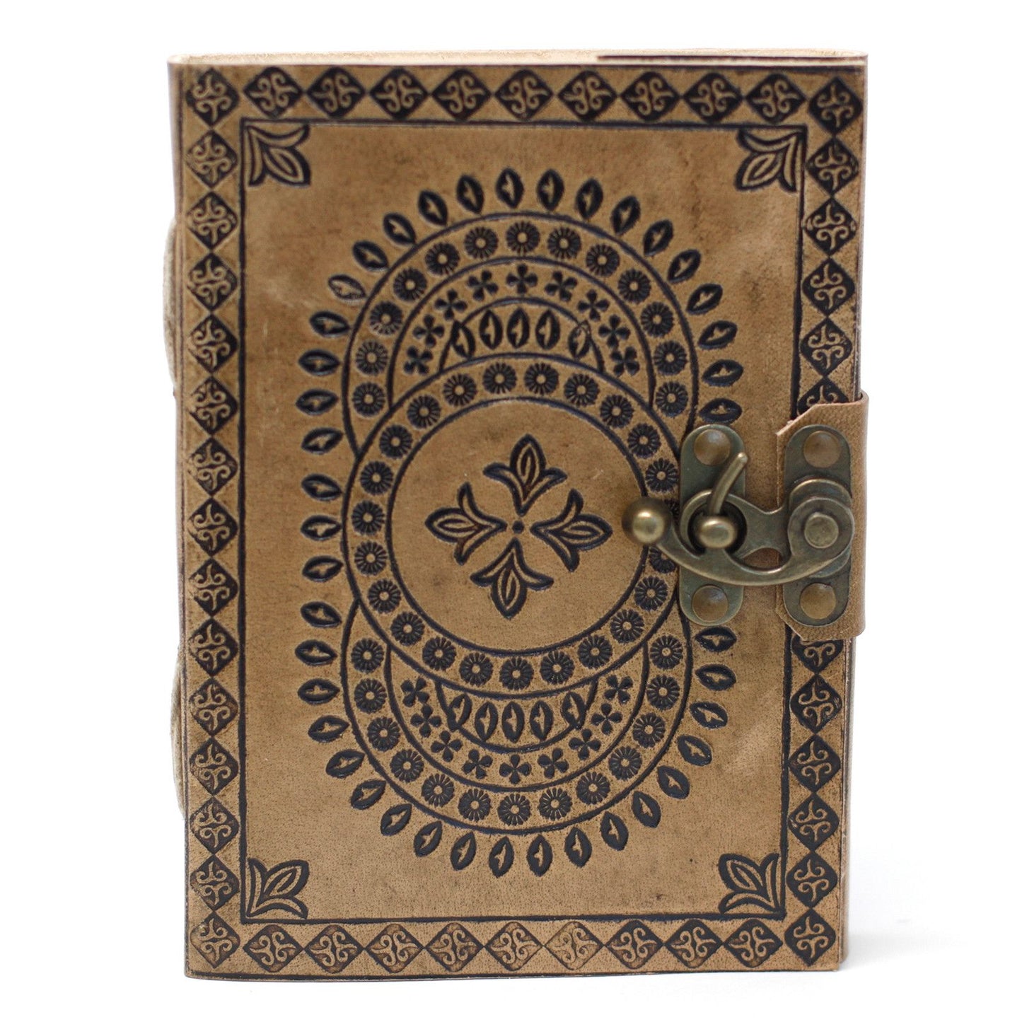 Leder Blau Mandala Notizbuch 18x13 cm Handgemacht Mit Schnalle