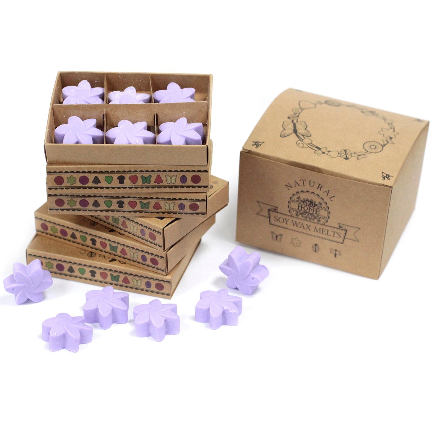 Geschenkset Mit 6 Wachsschmelzen - Lavendel Felder