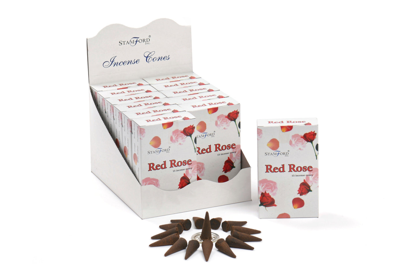 Rote Rose Räucherkegel Stamford Premium