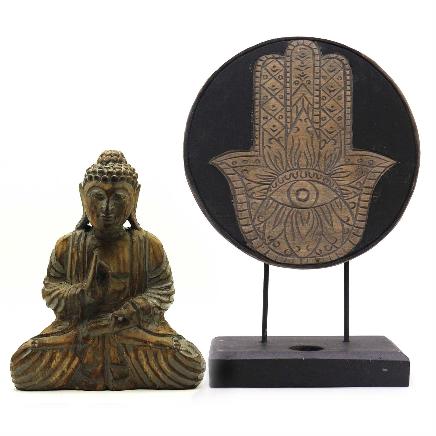 Buddha Feng Shui Set Hamsa Grau 2 Designs