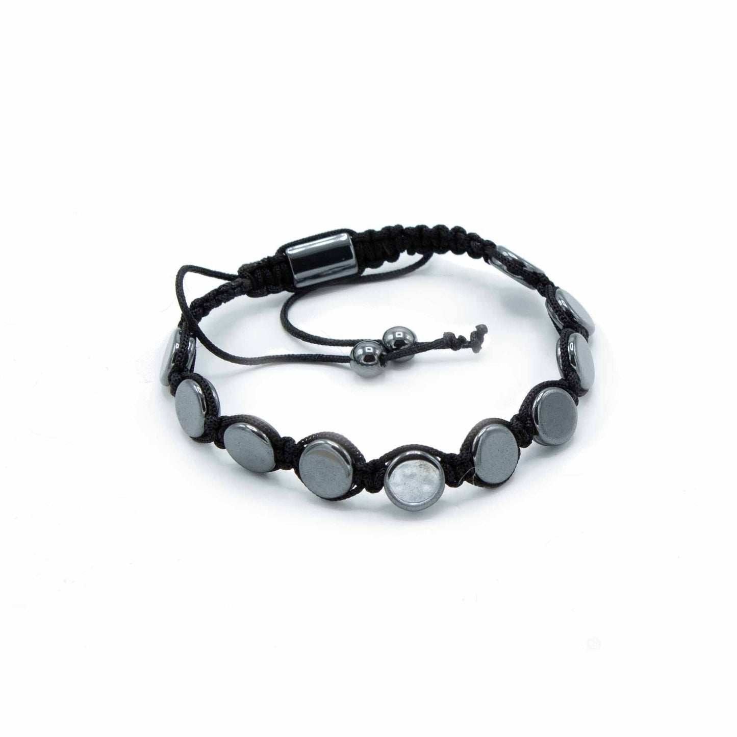 Magnetisches Hämatit Shamballa Armband Runde Flachperlen