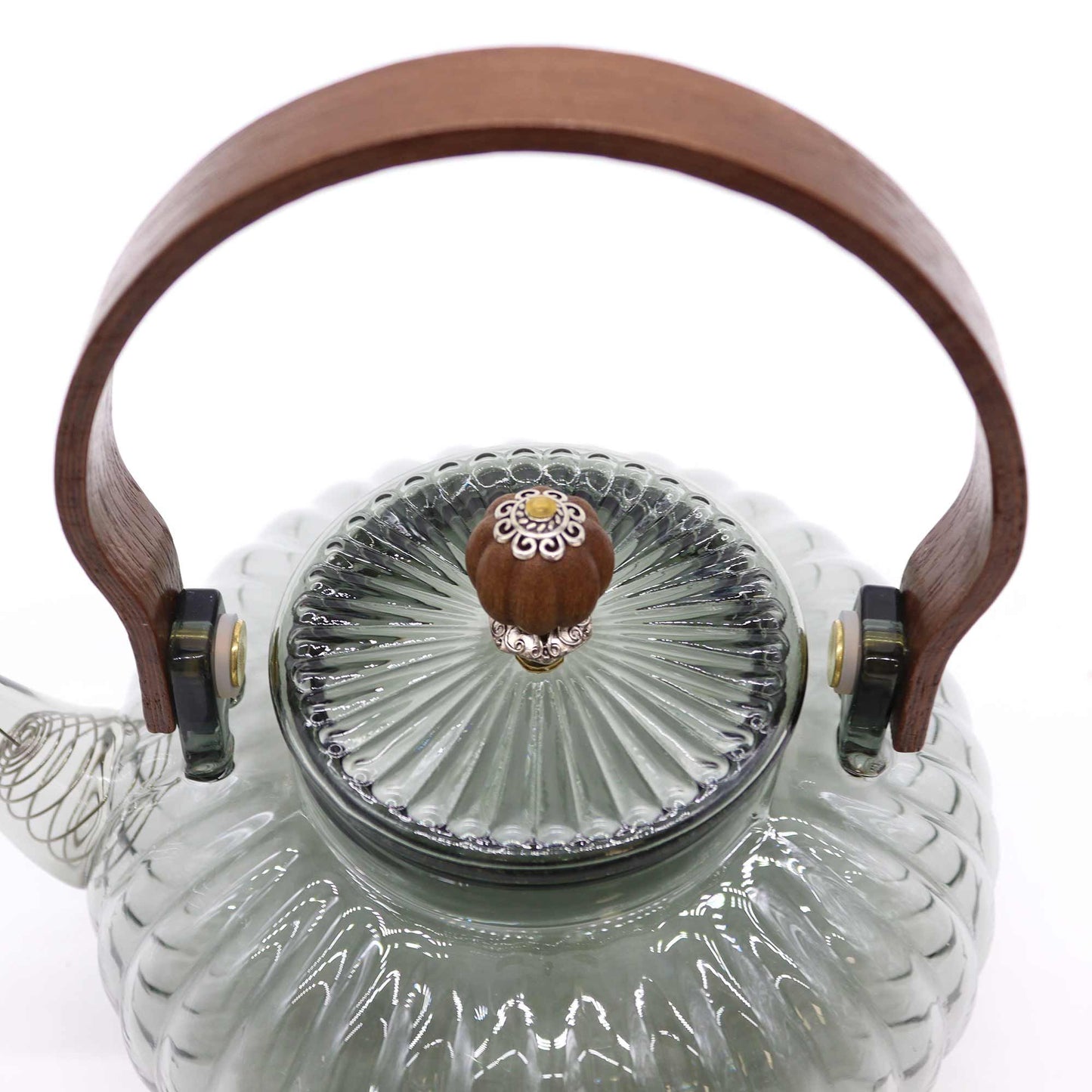 Glas Teekanne Mit Infuser - Kohle Gerippte Perle - 950ml