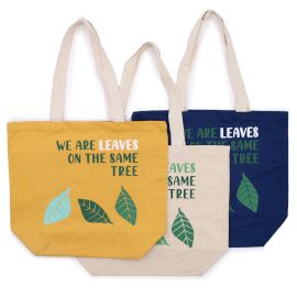 Bedruckte Baumwolltasche - Wir Sind Blätter - Blau