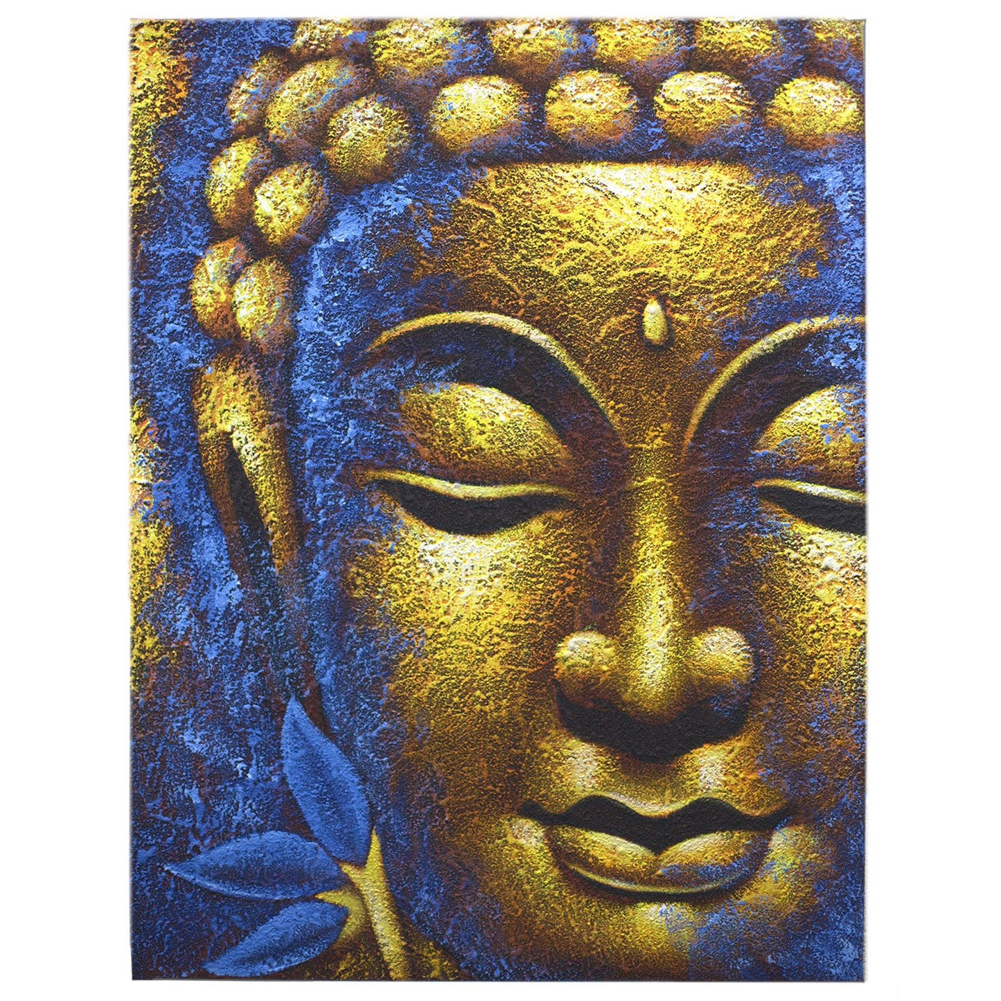 Buddha Gemälde Mit Goldenem Gesicht Und Lotusblume
