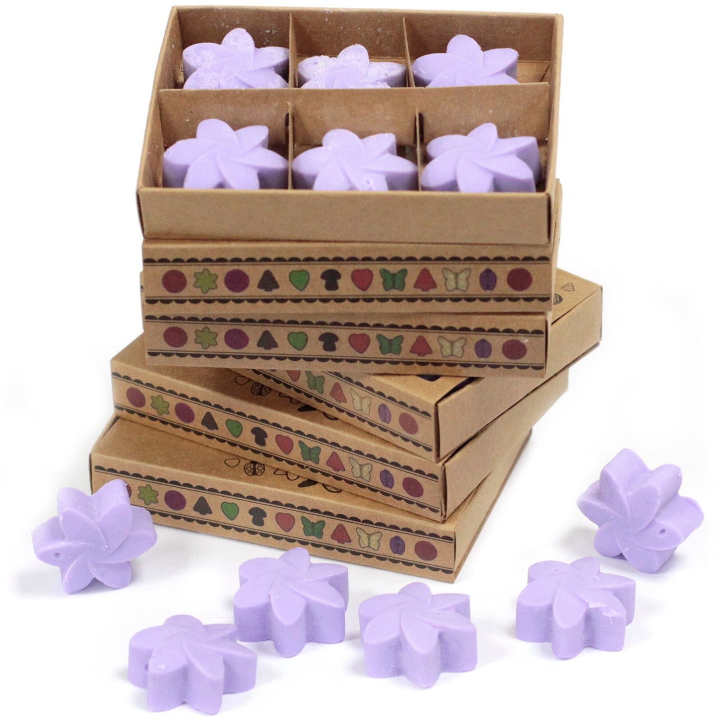 Geschenkset Mit 6 Wachsschmelzen - Lavendel Felder
