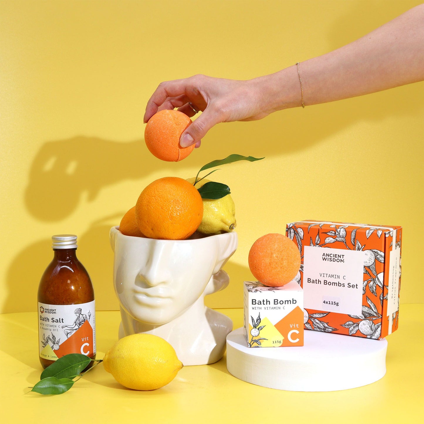 Vitamin C Angereicher Badebombe Mit Ätherischen Ölen
