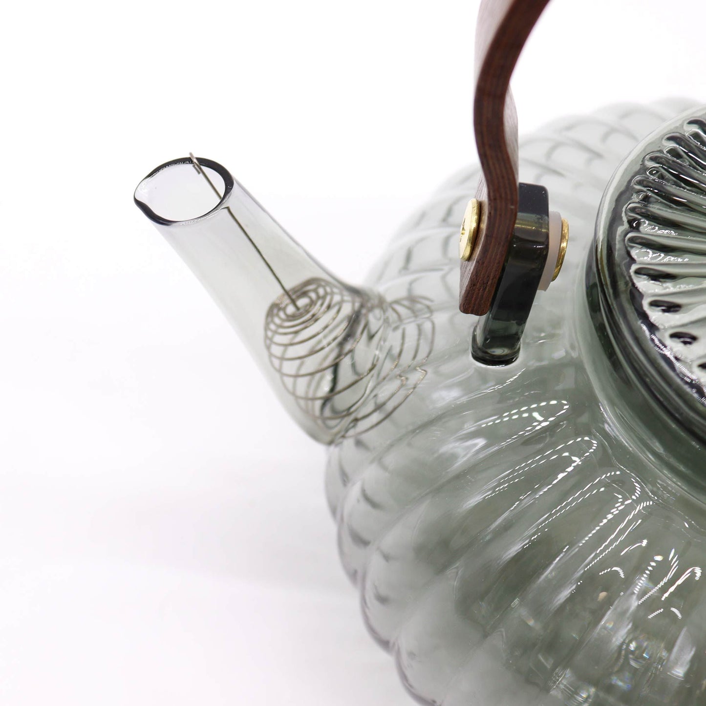 Glas Teekanne Mit Infuser - Kohle Gerippte Perle - 950ml