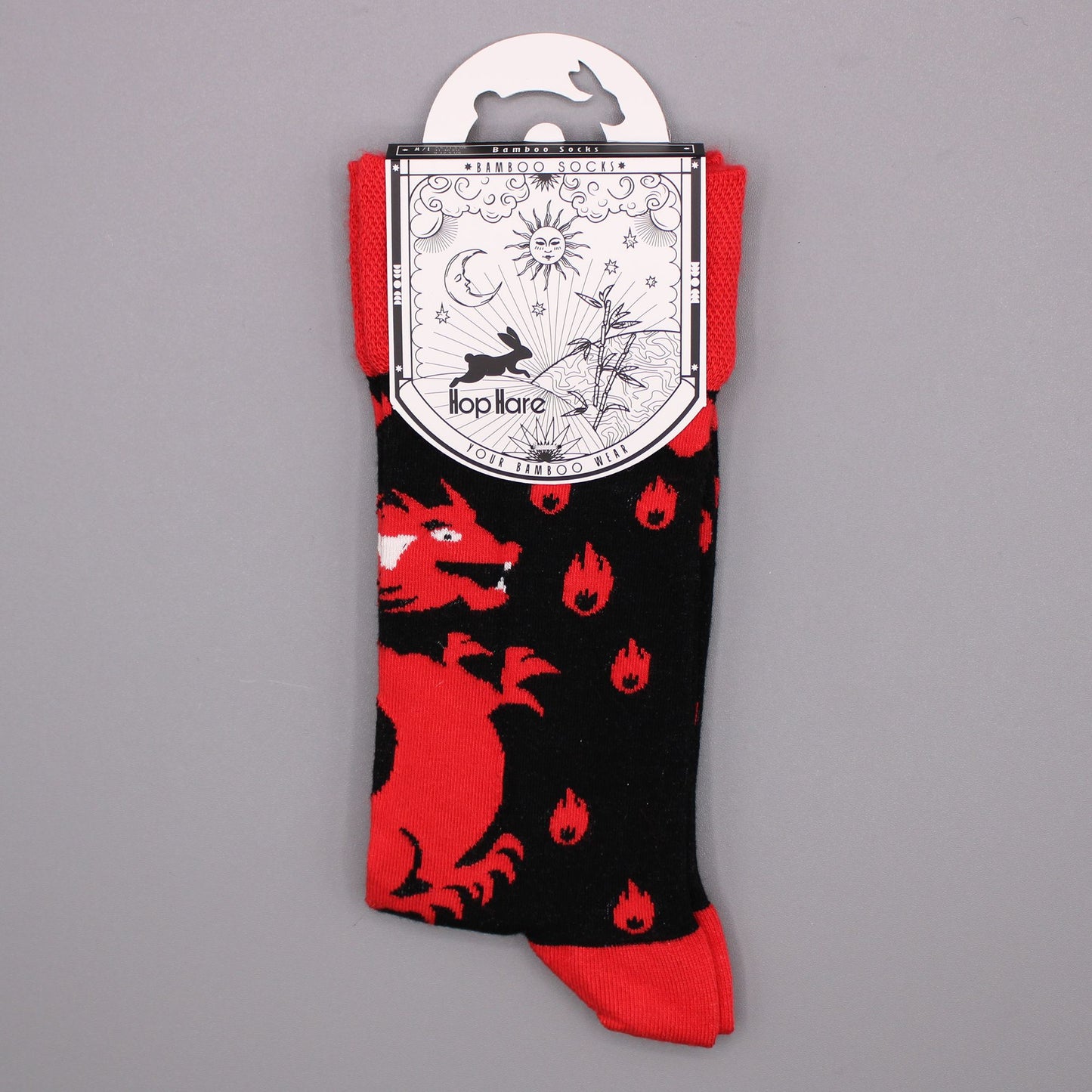 Hop Hare Bambussocken 36-40 Rote Drachen