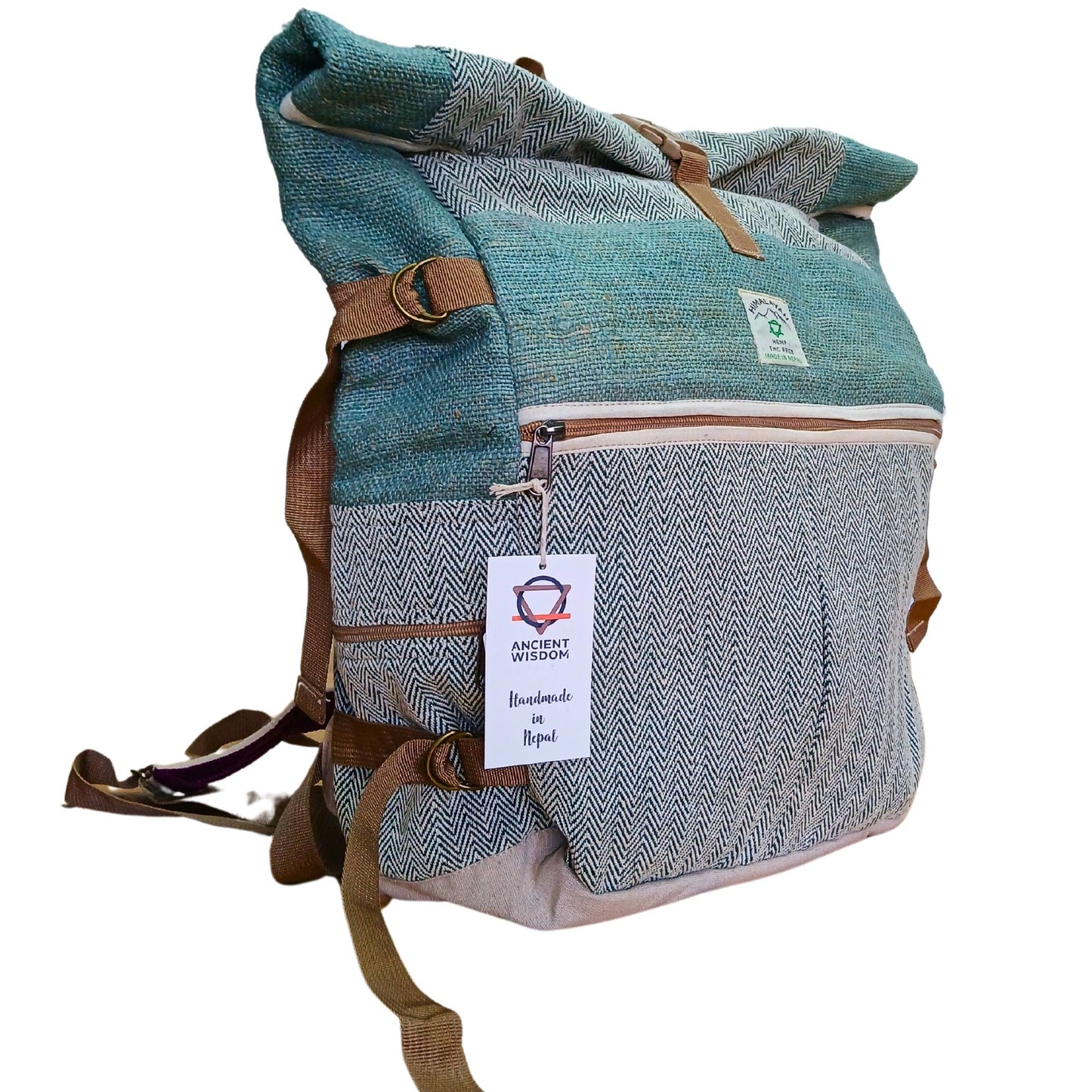 Hanf Trekking Rollende Rucksack Sage