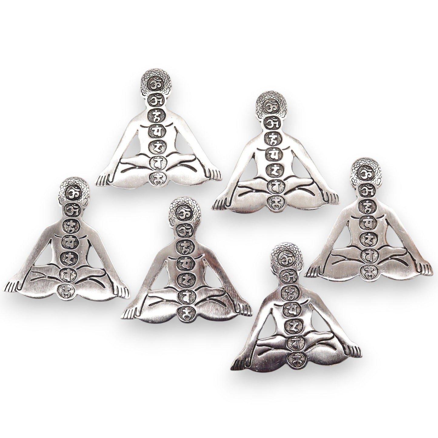 Polierter Aluminium Sieben Chakra Yoga Räucherstäbchen Halter 12x12cm