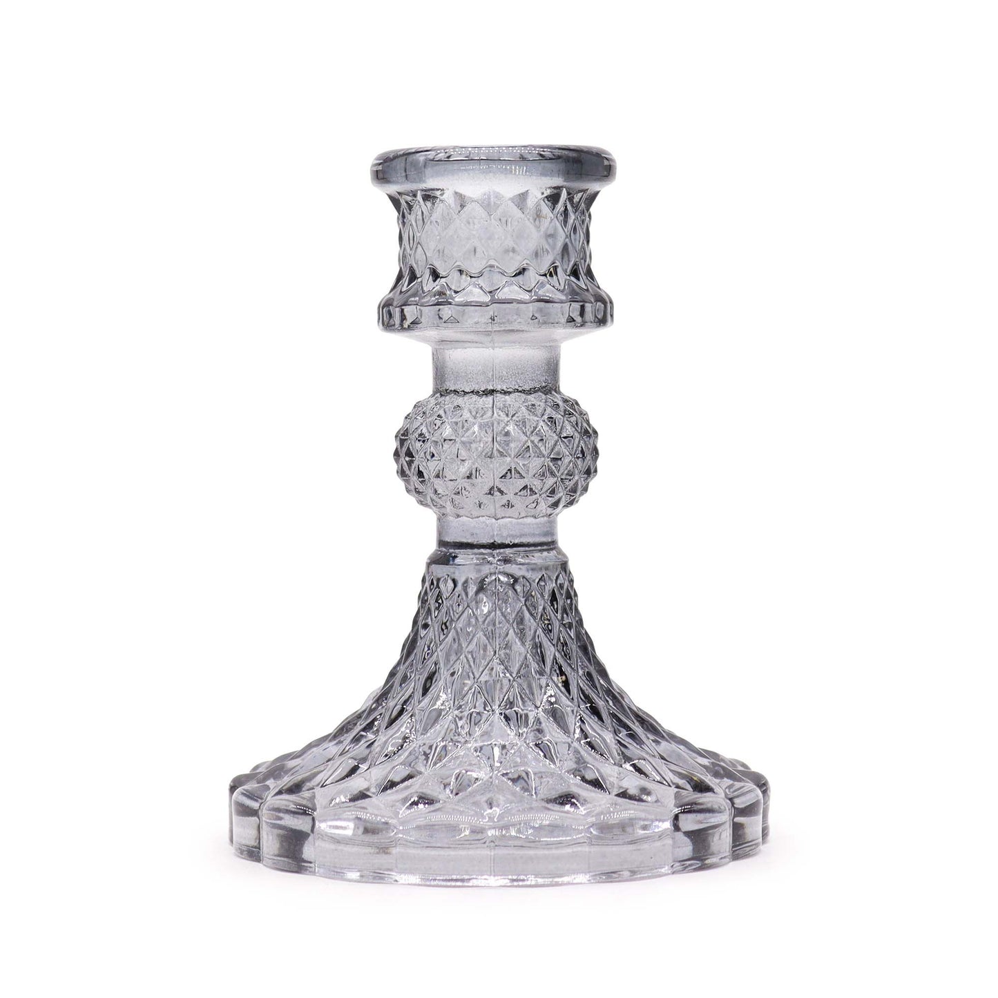 Set Mit 2 Vintage Abendessen Kerzenhaltern - Mitternachtsgrau