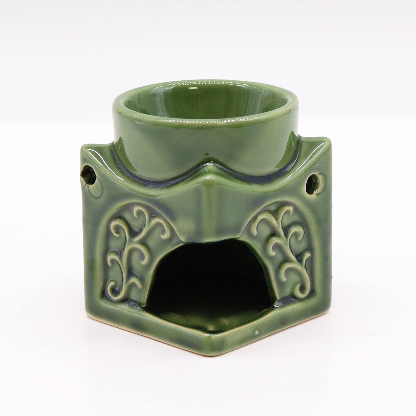 Quadratischer Buddha Brenner Dunkel Jade