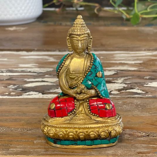 Messing Buddha Figur Segensbringend 7 5cm