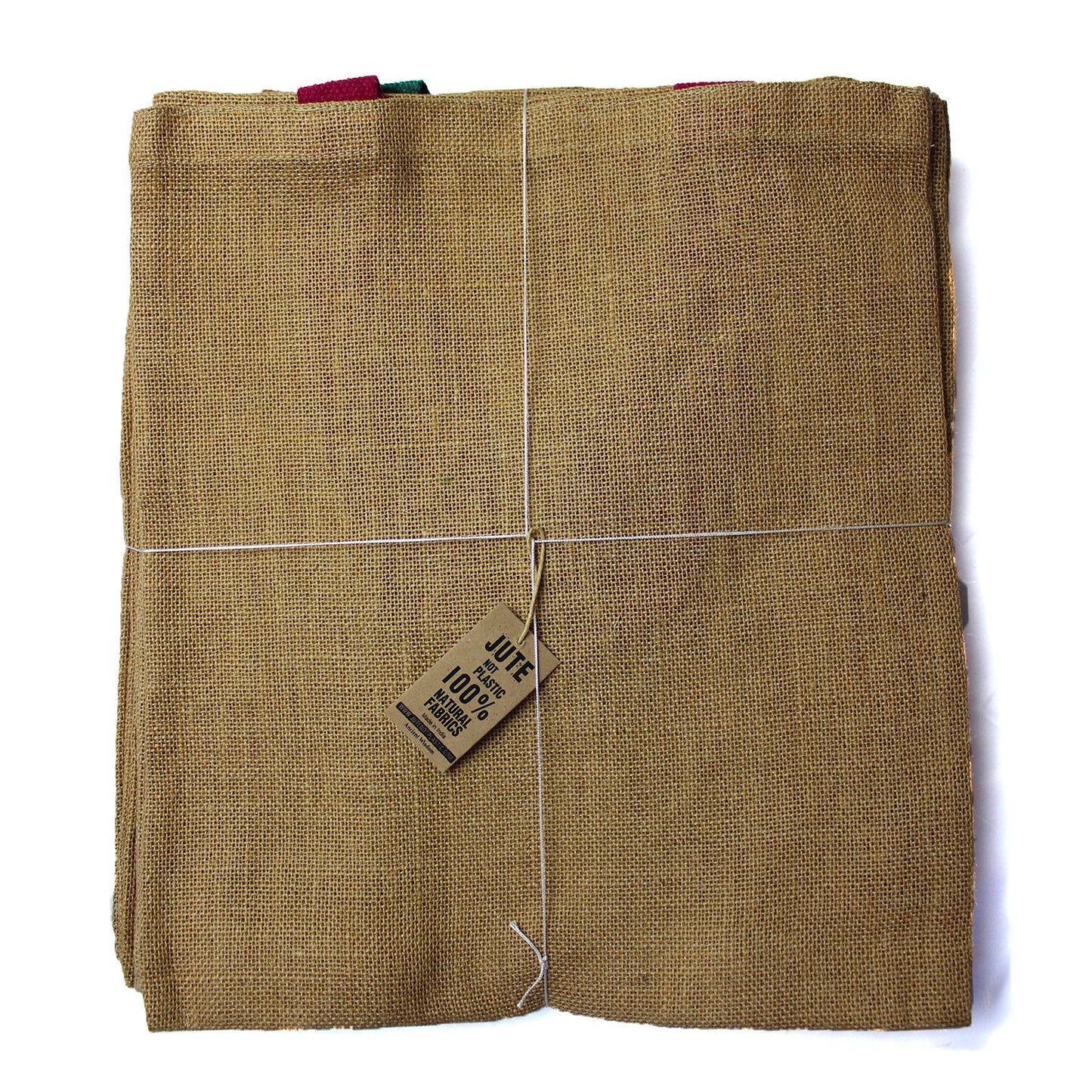 Große Jute Tragetasche Mit Lila Griffen