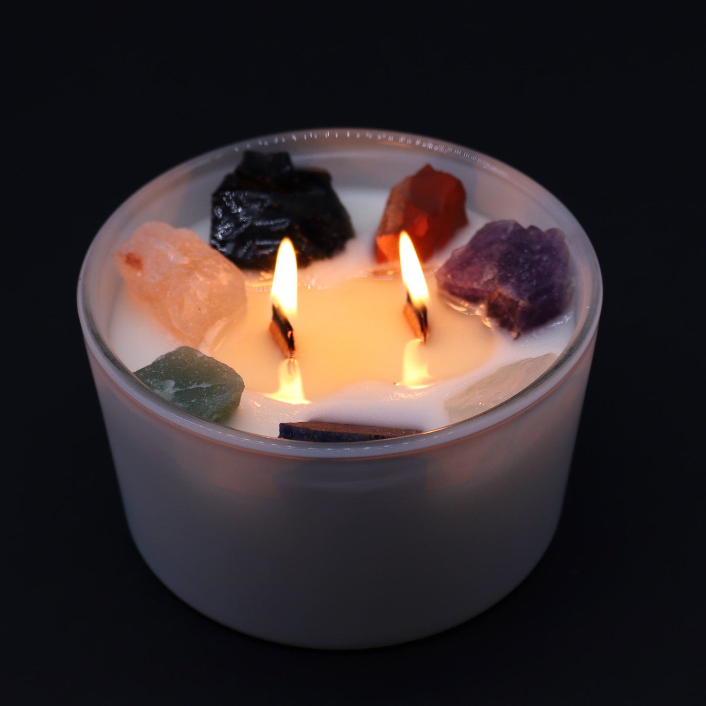 Große Chakra Kristallkerzen - Sieben Chakra