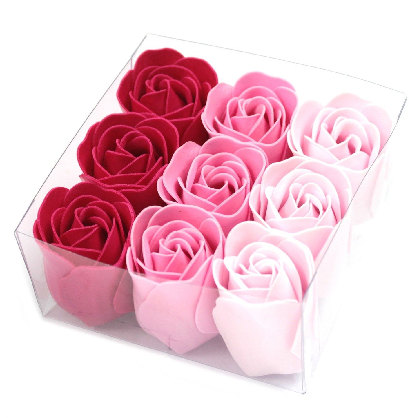 Set Mit 9 Seifenblumen - Pinke Rosen