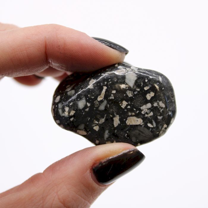 Beutel Mit 12 Mittleren Afrikanischen Tumble Stones - Guinea Fowl Beutel Mit 12 Mittleren