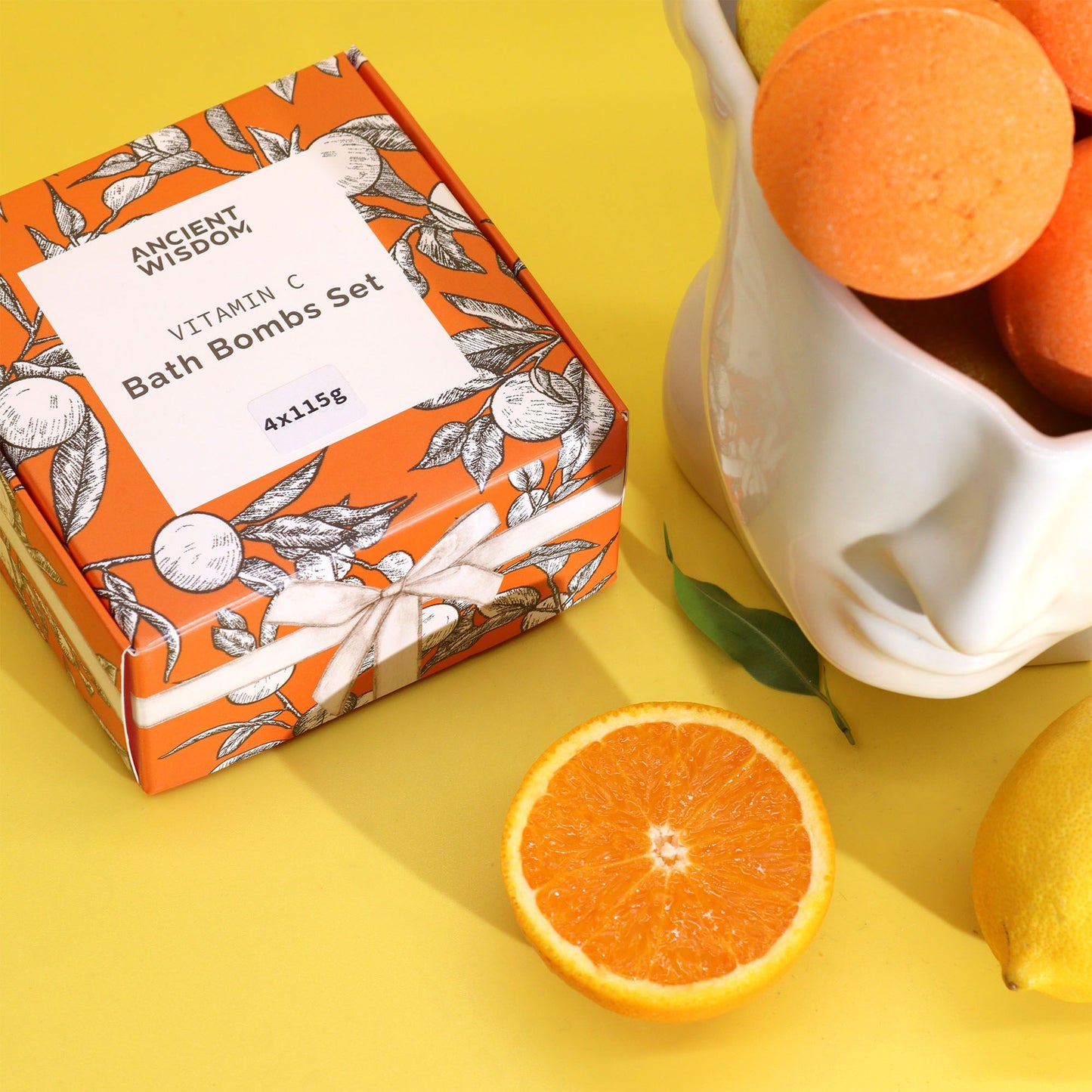 Spritzige Vitamin C Badebomben Set Aromatherapie Quartett