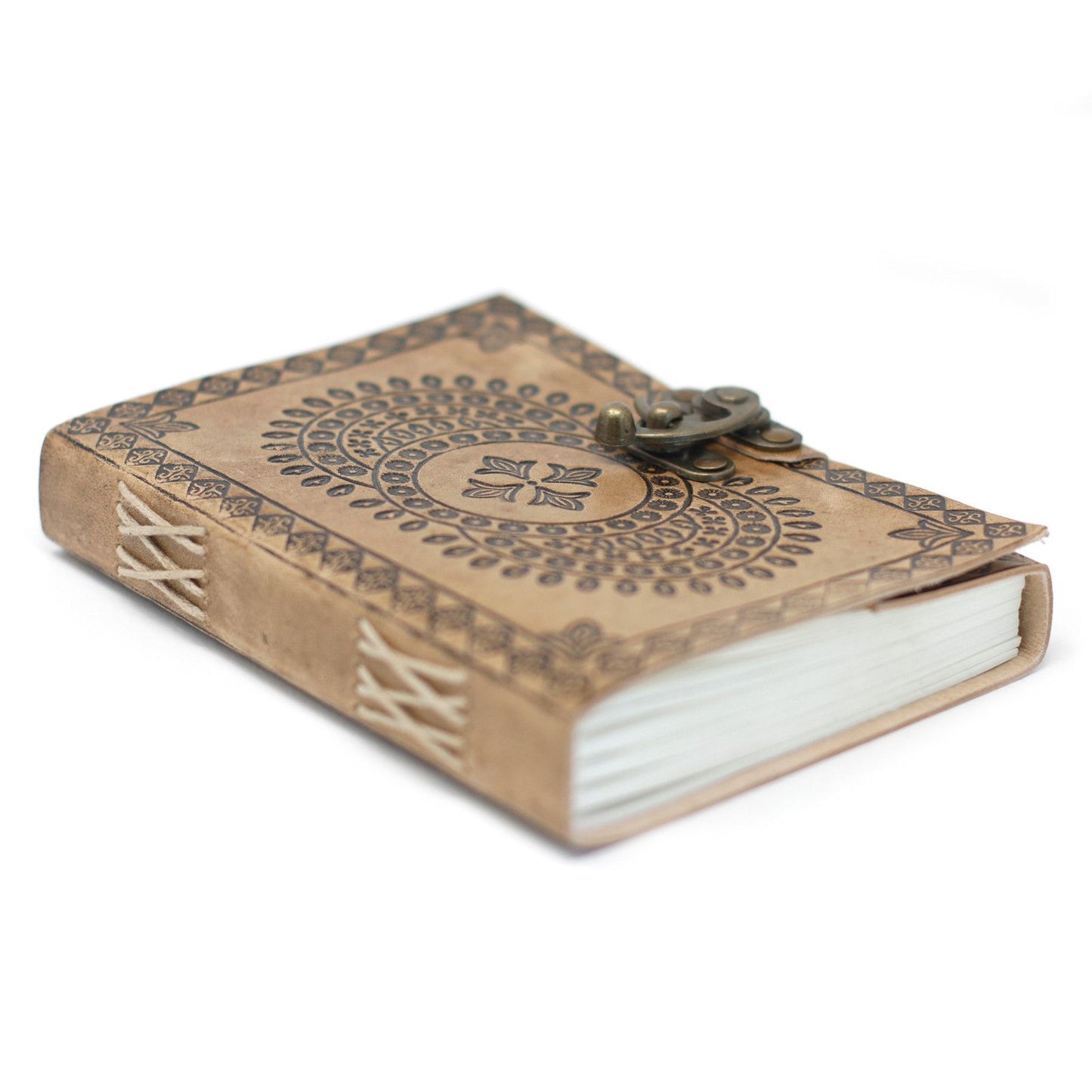 Leder Blau Mandala Notizbuch 18x13 cm Handgefertigt Mit Verschluss