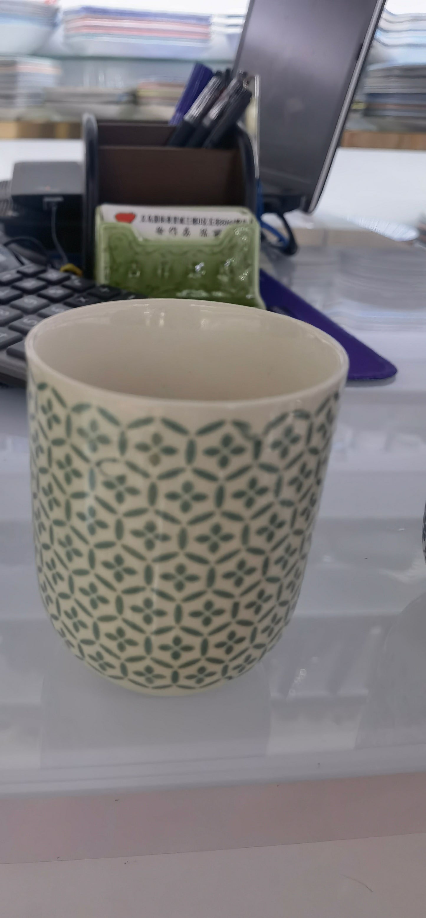 Kräutertee Becher Set Grün Mosaik 190ml 6 Stück