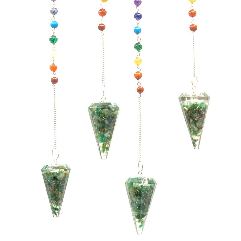Orgonite Power Chakra Pendel - Grüner Aventurin
