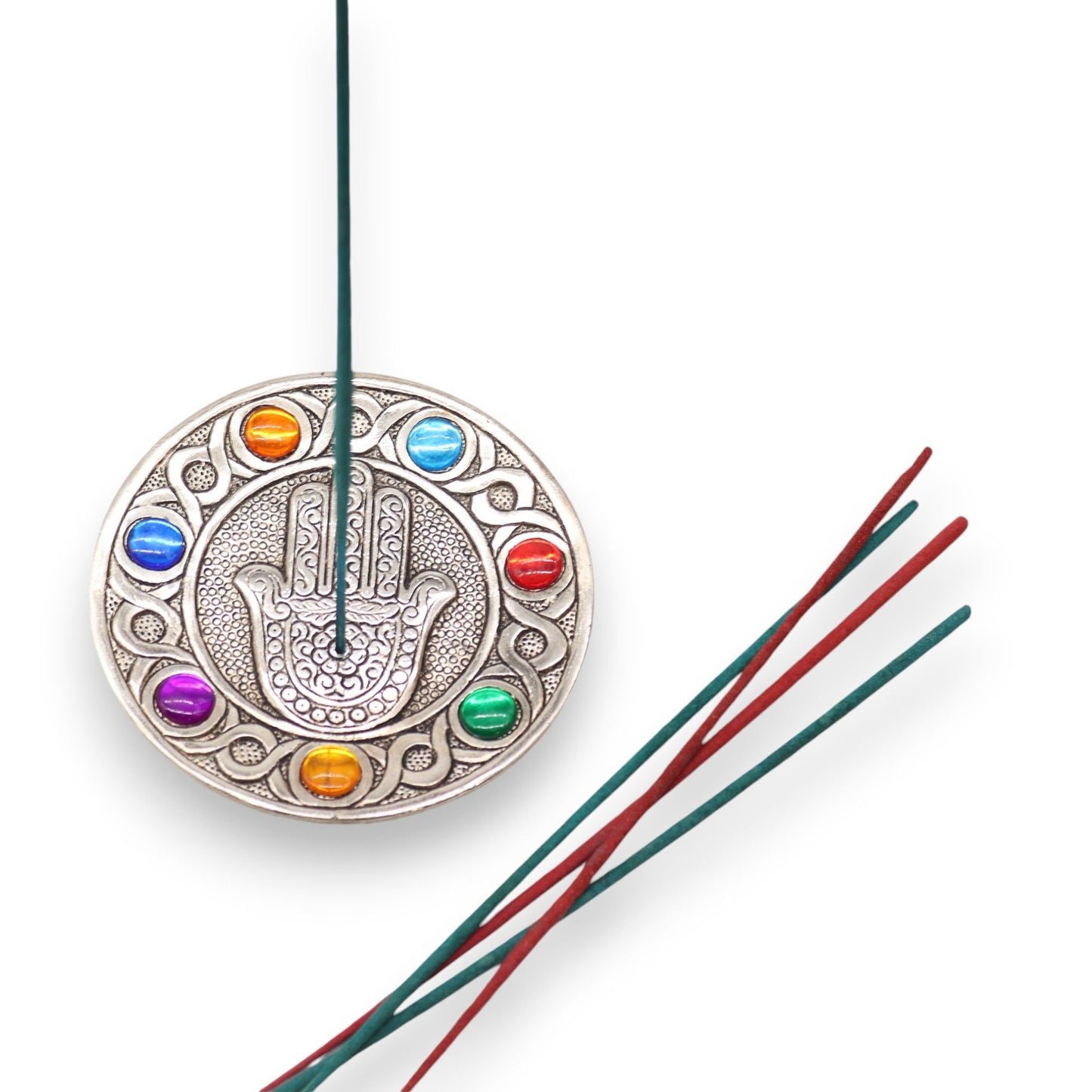 Sieben Chakra Hamsa Räucherstäbchen Halter 11.5cm