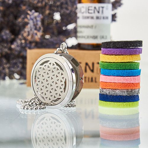 Aromatherapie Schmuck Halskette Lebensblume 30mm