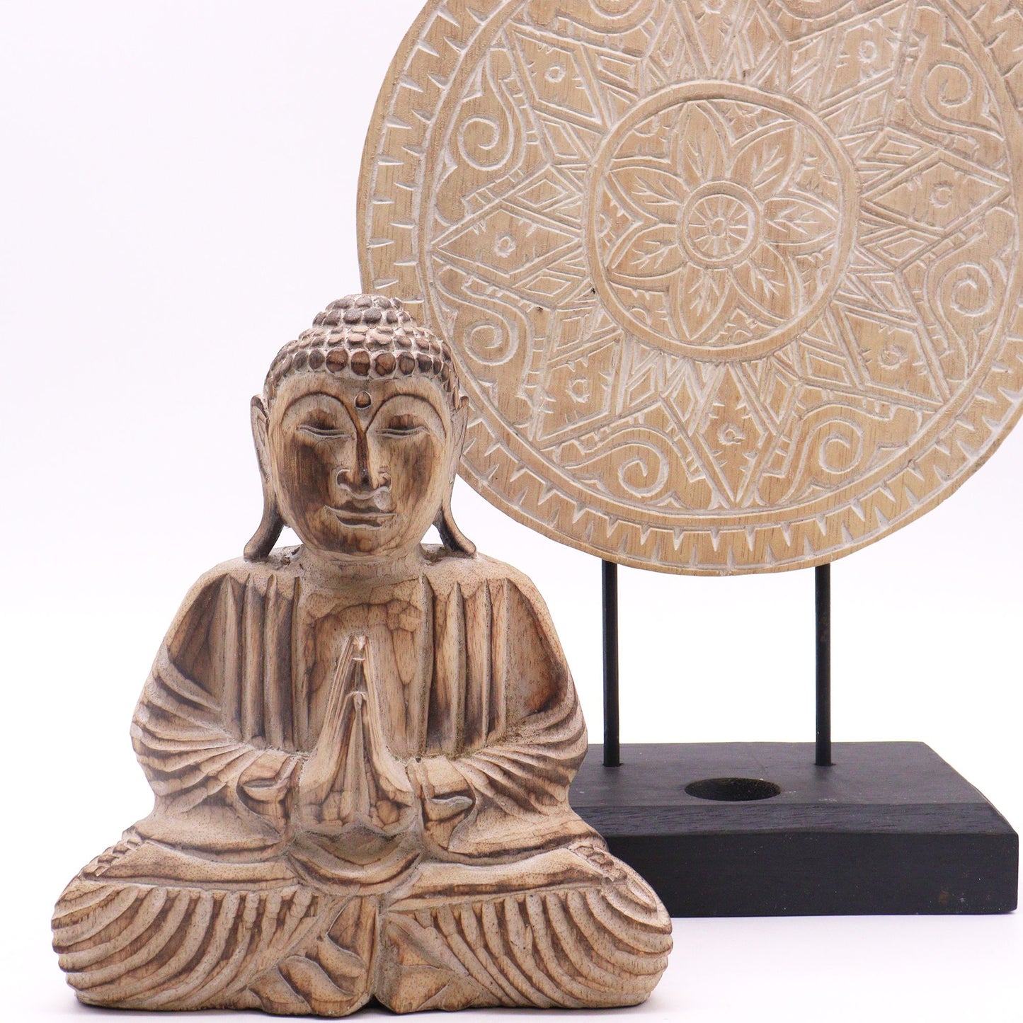 Buddha Feng Shui Set Klassische Mandala Natürliche Ausführung 2 Designs