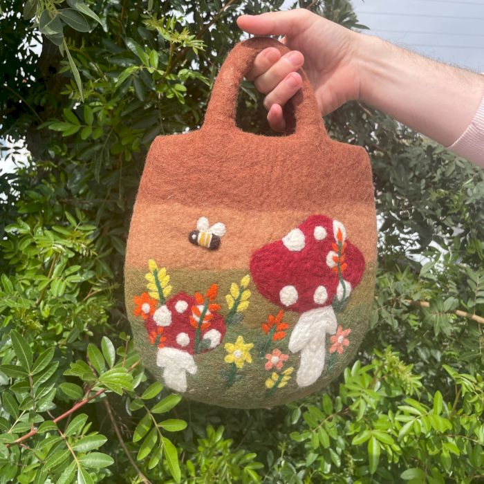 Pilz Garten Filz Tasche 35x27cm