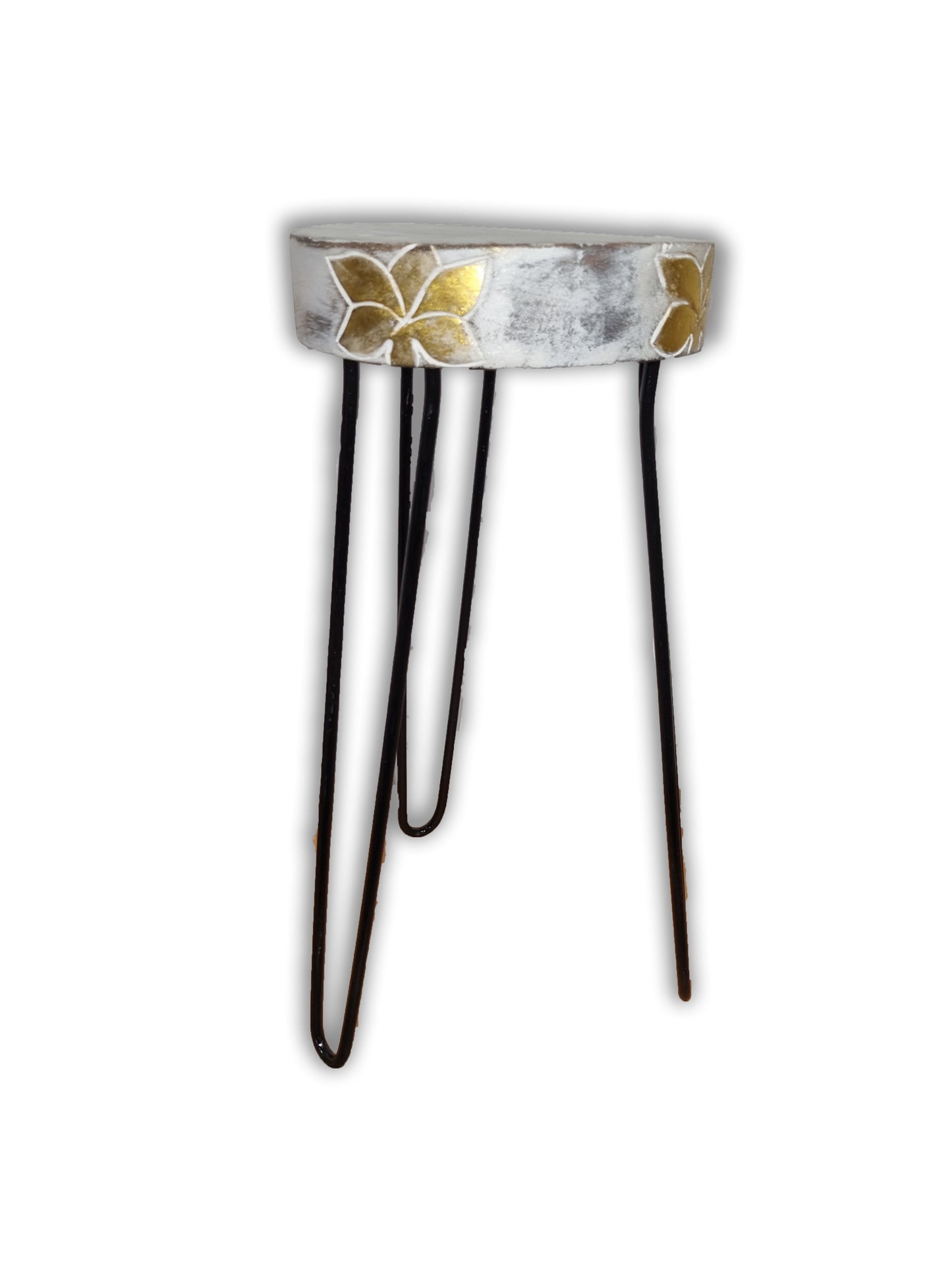 Albasia Holz Pflanzenständer Weißgewaschen