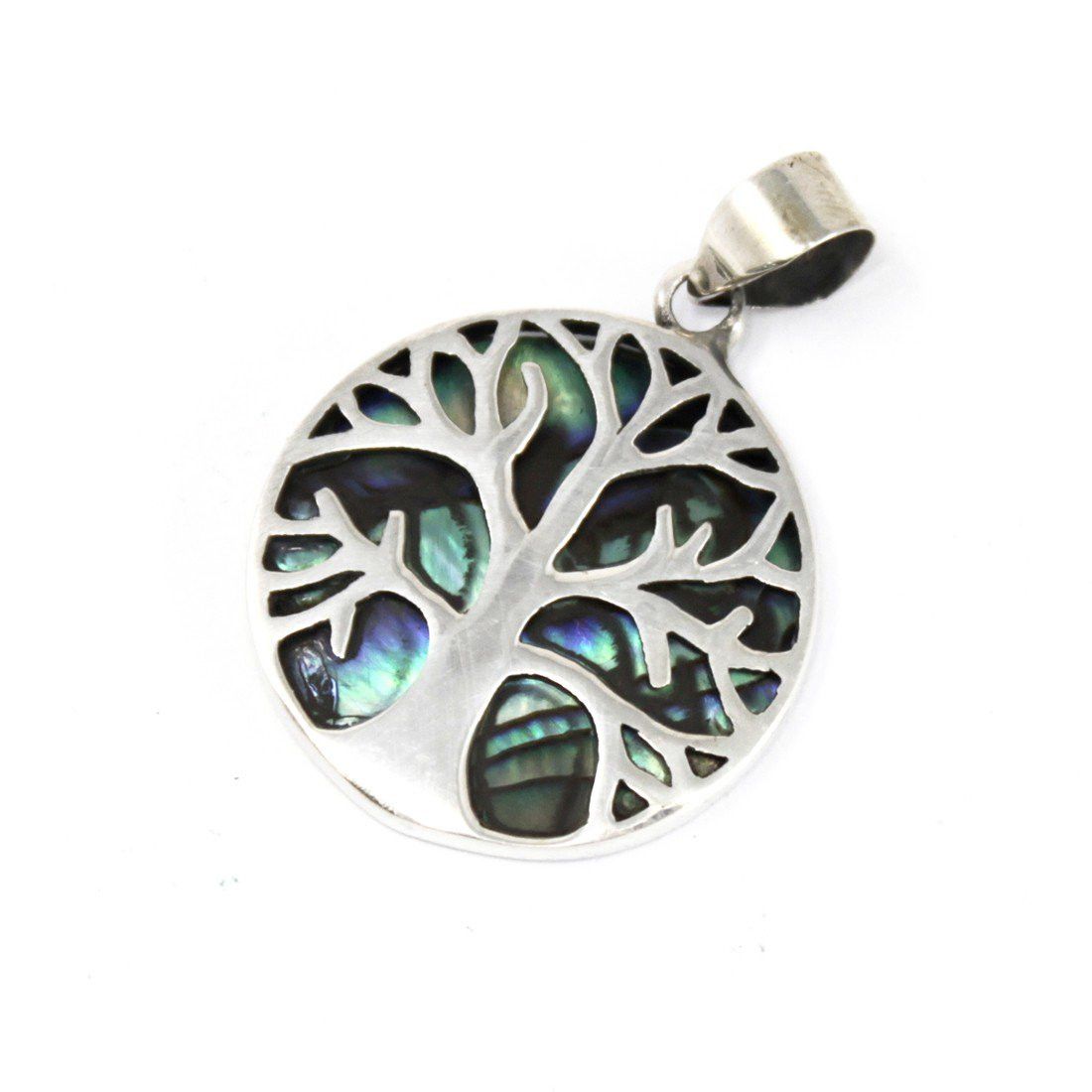 Baum Des Lebens Silberanhänger 22mm - Abalone