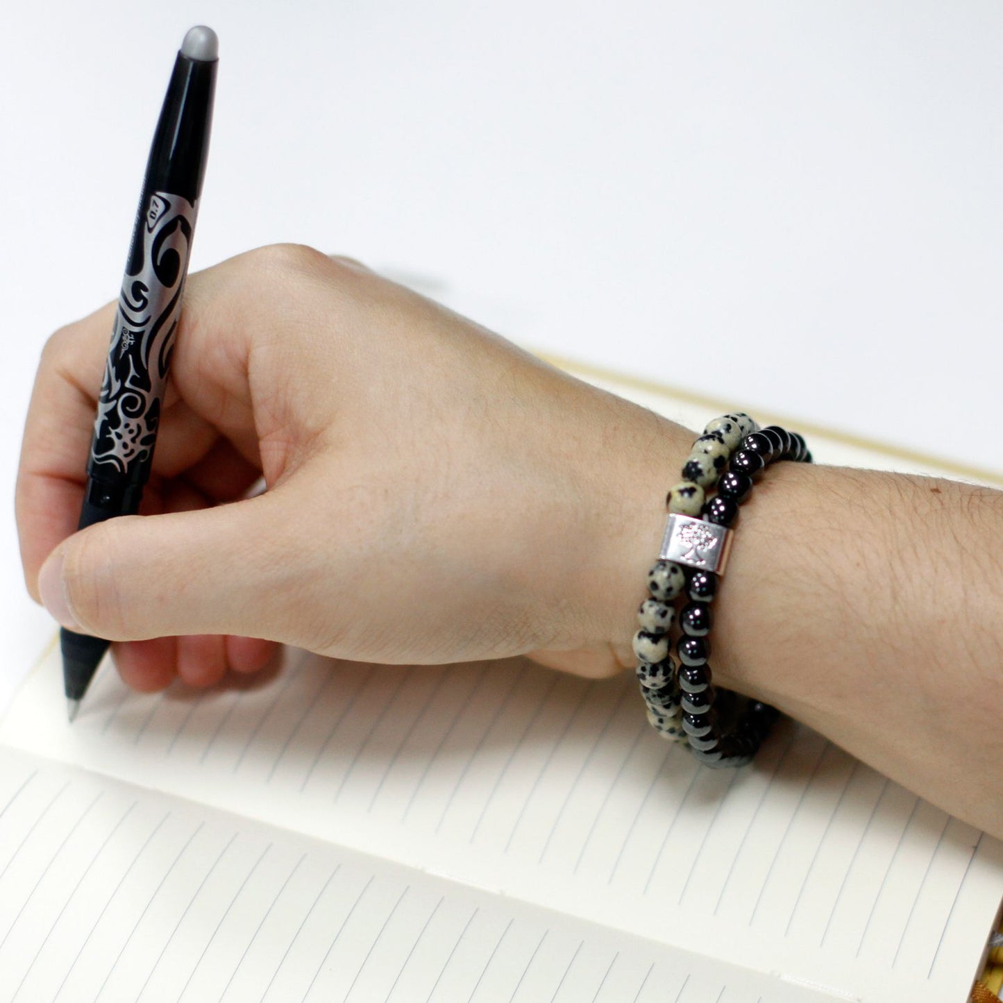 Magnetisches Edelsteinarmband - Dalmatinischer Jaspis