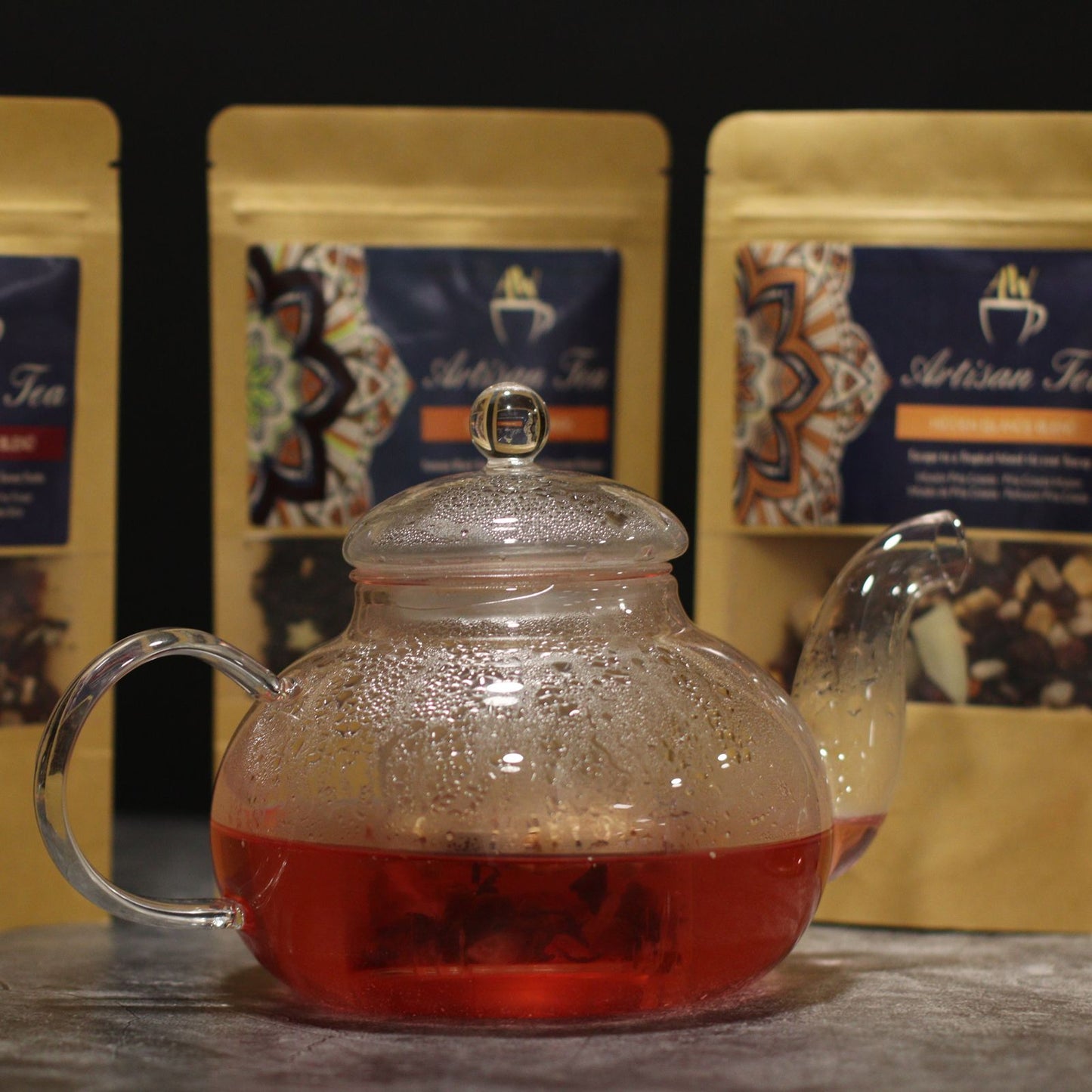 Glas Teekanne Mit Infuser Runde Perle 400ml